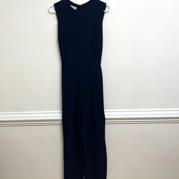 Hobbs London Jumpsuit Women's US 10 Navy Blue Tie Waist Sleeveless Elegant Party - Picture 1 of 6